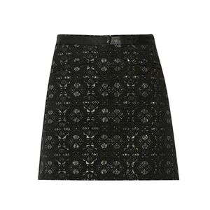 Maje Metallic Jacquard Mini Skirt Black Silver FR 34 US XS
